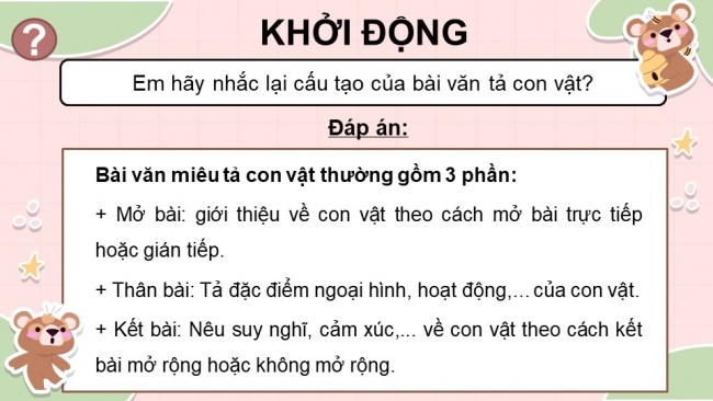 Soạn giáo án điện tử tiếng việt 4 KNTT Bài 26: Viết Quan sát con vật