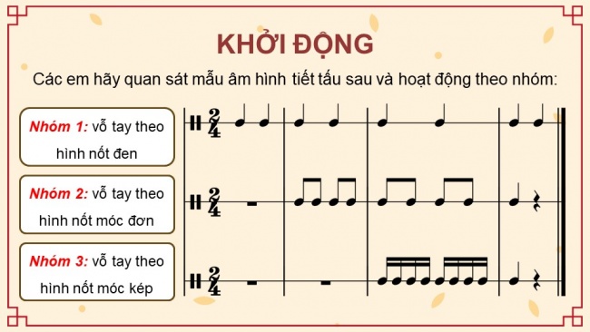 Soạn giáo án điện tử âm nhạc 4 KNTT Tiết 14: Ôn bài hát: Tết là Tết; Nhạc cụ: Thể hiện nhạc cụ gõ hoặc nhạc cụ giai điệu