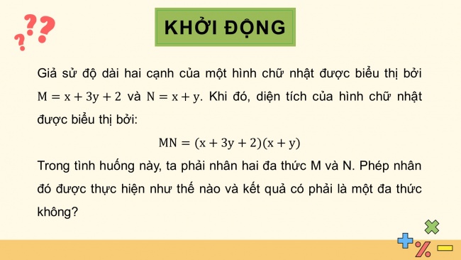 Soạn giáo án điện tử Toán 8 KNTT Bài 4: Phép nhân đa thức