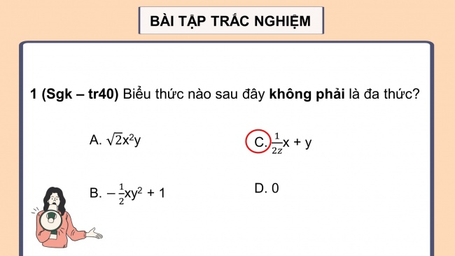 Soạn giáo án điện tử Toán 8 CTST: Bài tập cuối chương 1