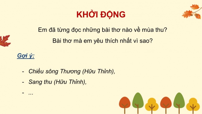 Soạn giáo án điện tử Ngữ văn 8 CTST Bài 3 Đọc 2: Thiên nhiên và hồn người lúc sang thu