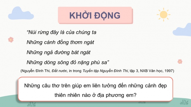 Soạn giáo án điện tử lịch sử và địa lí 4 KNTT bài 2: Thiên nhiên và con người địa phương em