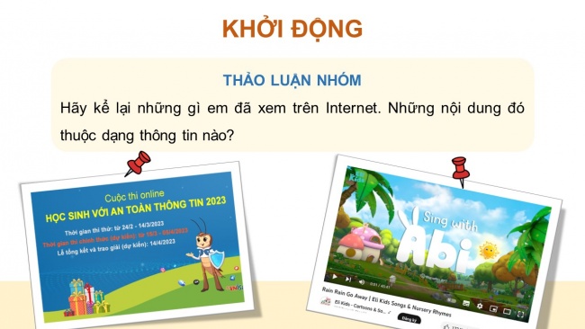 Soạn giáo án điện tử tin học 4 KNTT bài 3: Thông tin trên trang web