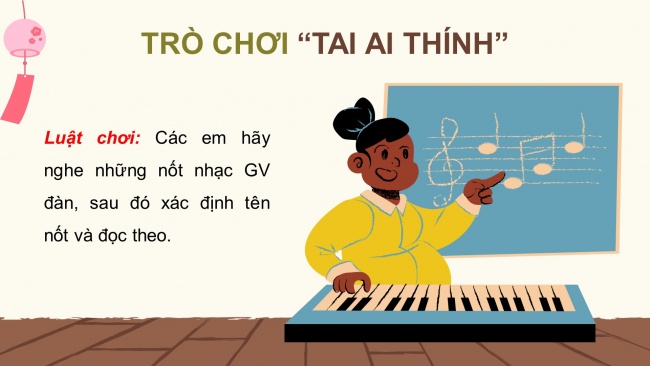 Soạn giáo án điện tử âm nhạc 4 KNTT Tiết 2: Ôn đọc nhạc: Bài số 1; Hát: Chuông gió leng keng