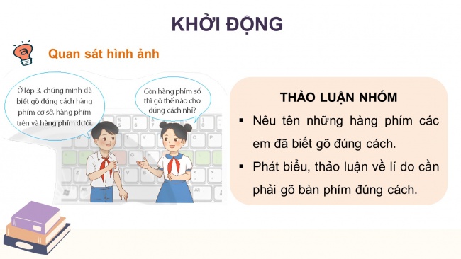 Soạn giáo án điện tử tin học 4 CTST Bài 2: Gõ bàn phím đúng cách