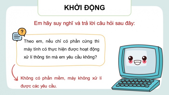 Soạn giáo án điện tử tin học 4 cánh diều Chủ đề A1 Bài 2: Phần mềm máy tính