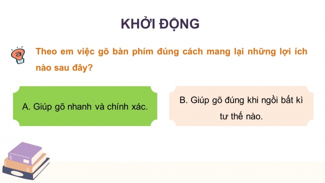 Soạn giáo án điện tử tin học 4 cánh diều Chủ đề A2 Bài 2: Thực hành gõ bàn phím đúng cách