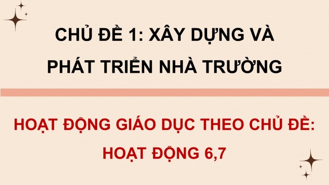 Soạn giáo án điện tử HĐTN 11 KNTT Chủ đề 1: Xây dựng và phát triển nhà trường - Hoạt động 6, 7