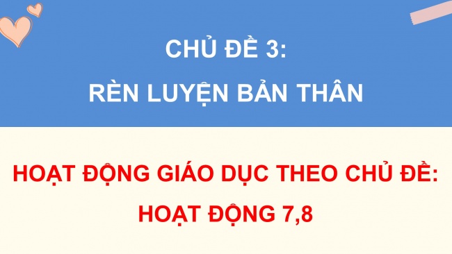 Soạn giáo án điện tử HĐTN 11 KNTT Chủ đề 3: Rèn luyện bản thân - Hoạt động 7, 8