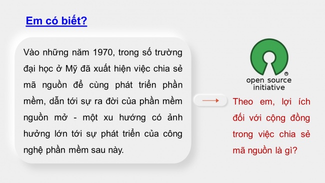 Soạn giáo án điện tử khoa học máy tính 11 KNTT Bài 3: Phần mềm nguồn mở và phần mềm chạy trên Internet