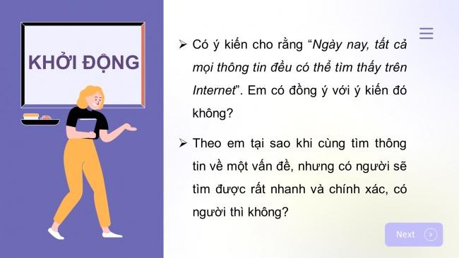 Soạn giáo án điện tử khoa học máy tính 11 KNTT Bài 7: Thực hành tìm kiếm thông tin trên Internet