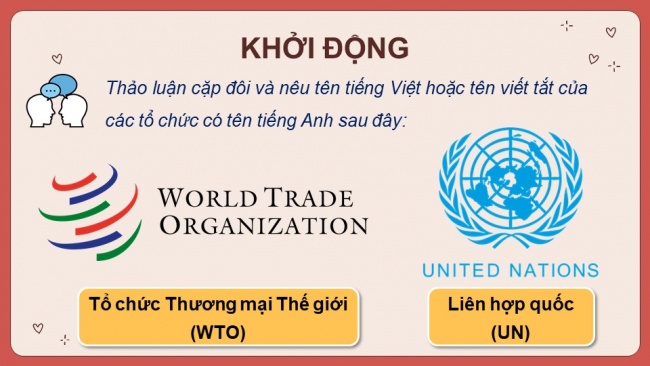 Soạn giáo án điện tử địa lí 11 CTST Bài 5: Một số tổ chức quốc tế và khu vực
