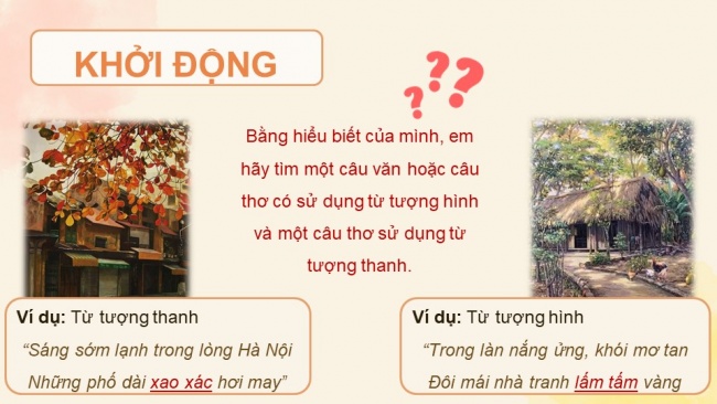 Soạn giáo án điện tử Ngữ văn 8 KNTT Bài 2 TH tiếng Việt: Từ tượng hình và từ tượng thanh