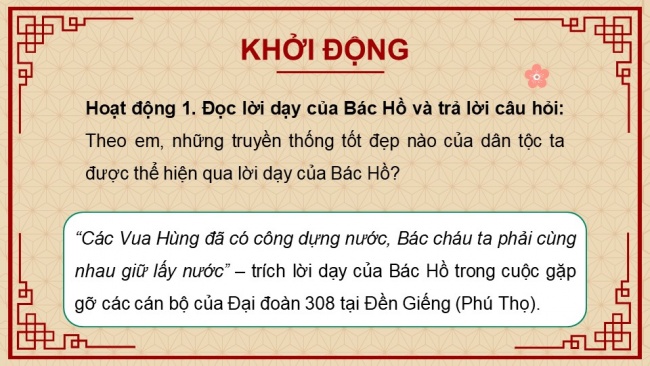 Soạn giáo án điện tử Công dân 8 CTST Bài 1: Tự hào về truyền thống dân tộc Việt Nam
