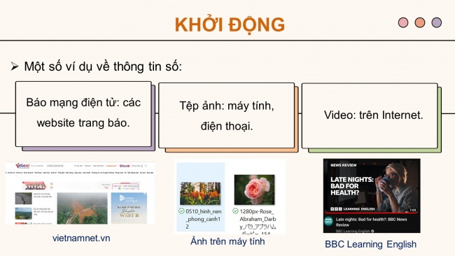 Soạn giáo án điện tử Tin học 8 CD Chủ đề C Bài 1: Dữ liệu số trong thời đại thông tin