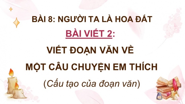 Soạn giáo án điện tử Tiếng Việt 4 CD Bài 8 Viết 2: Luyện tập viết đoạn văn về một câu chuyện em thích