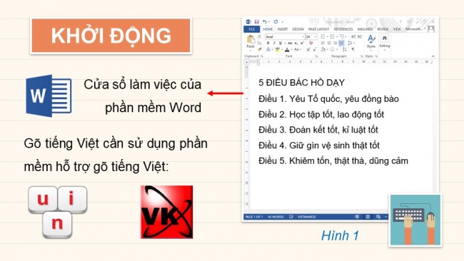 Soạn giáo án điện tử tin học 4 CTST Bài 7: Soạn thảo văn bản tiếng Việt