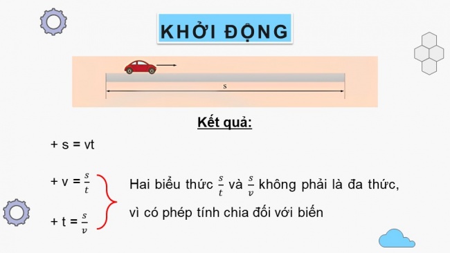 Soạn giáo án điện tử Toán 8 CTST Chương 1 Bài 5: Phân thức đại số