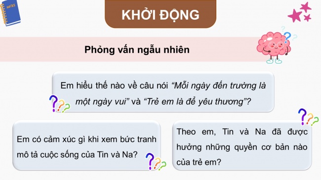 Soạn giáo án điện tử đạo đức 4 CTST bài 11: Quyền trẻ em