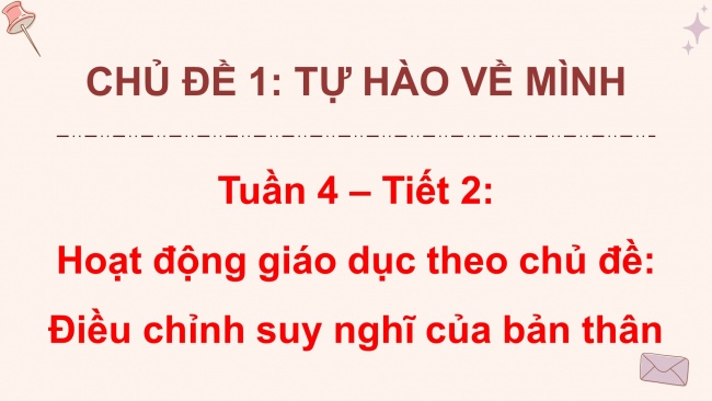 Soạn giáo án điện tử HĐTN 4 CTST bản 2 Tuần 4: HĐGDTCĐ - Điều chỉnh suy nghĩ của bản thân