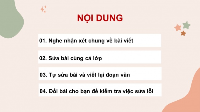 Soạn giáo án điện tử tiếng việt 4 cánh diềuBài 2 Viết 3: Trả bài viết đoạn văn về một nhân vật; Nói và nghe 2: Trao đổi: Chăm học, chăm làm