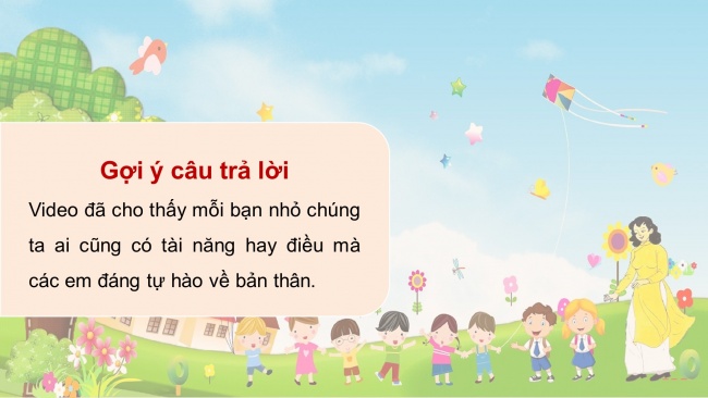 Soạn giáo án điện tử HĐTN 4 cánh diều Tuần 5: Niềm tự hào của em - Hoạt động 1, 2