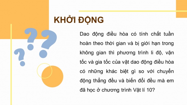 Soạn giáo án điện tử vật lí 11 CTST Bài 2: Phương trình dao động điều hoà