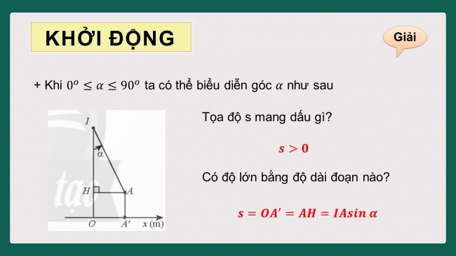 Soạn giáo án điện tử toán 11 CTST Bài 2: Giá trị lượng giác của một góc lượng giác