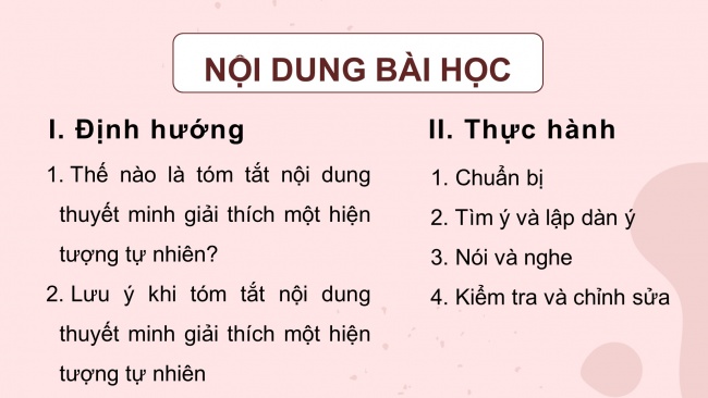 Soạn giáo án điện tử Ngữ văn 8 CD Bài 3 Nói và nghe: Tóm tắt nội dung thuyết minh giải thích một hiện tượng tự nhiên