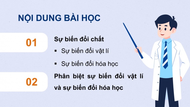 Soạn giáo án điện tử KHTN 8 CD Bài 1: Biến đổi vật lí và biến đổi hoá học