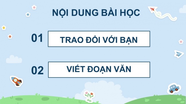 Soạn giáo án điện tử Tiếng Việt 4 CD Bài 7 Viết 3: Luyện tập viết đoạn văn tưởng tưởng; Nói và nghe 2: Trao đổi: Em đọc sách báo