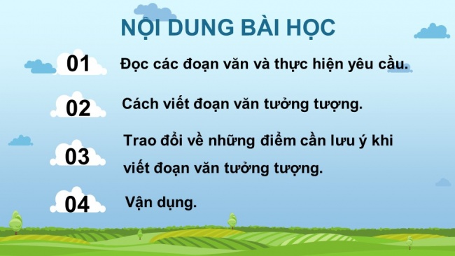 Soạn giáo án điện tử tiếng việt 4 KNTT Bài 17 Viết tìm hiểu cách viết đoạn văn tưởng tượng