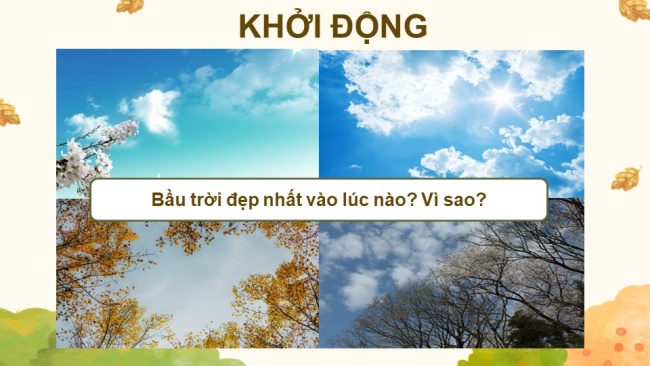 Soạn giáo án điện tử tiếng việt 4 KNTT Bài 20 Đọc Bầu trời mùa thu