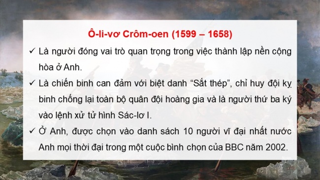 Soạn giáo án điện tử Lịch sử 8 KNTT Bài 1: Cách mạng tư sản Anh và Chiến tranh giành độc lập của 13 thuộc địa Anh ở Bắc Mỹ