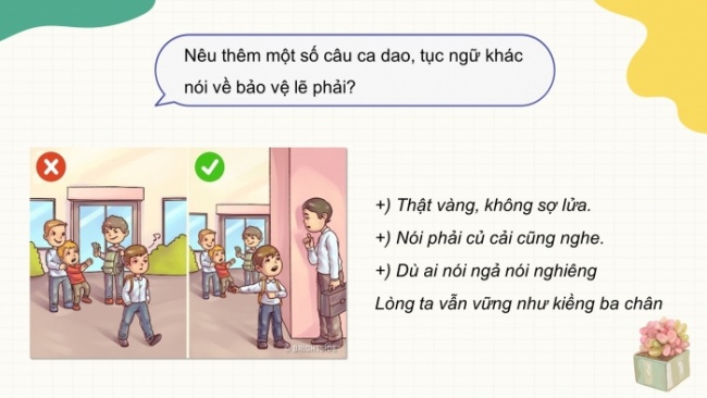 Soạn giáo án điện tử Công dân 8 KNTT Bài 4: Bảo vệ lẽ phải