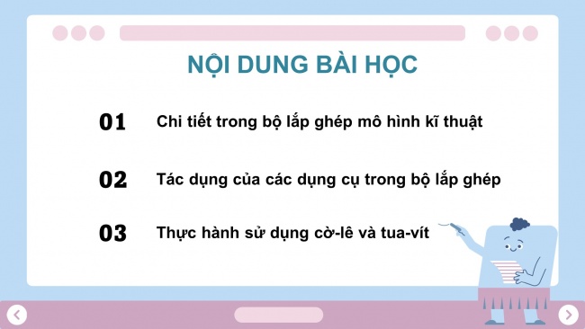 Soạn giáo án điện tử công nghệ 4 CTST Bài 6: Bộ lắp ghép mô hình kĩ thuật