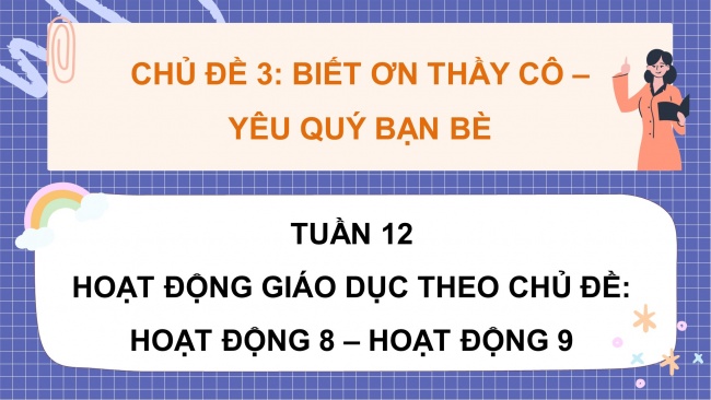 Soạn giáo án điện tử HĐTN 4 CTST bản 1 Chủ đề 3 Tuần 12: HĐGDTCĐ - Hoạt động 8, 9