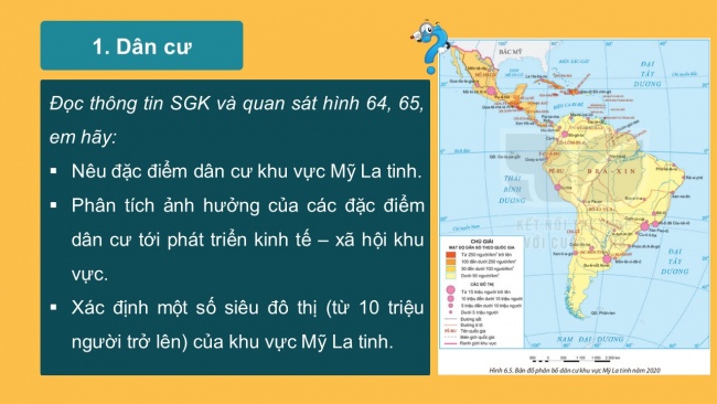 Soạn giáo án điện tử địa lí 11 KNTT Bài 6: Vị trí địa lí, điều kiện tự nhiên, dân cư và xã hội khu vực Mỹ La tinh (Phần 2)