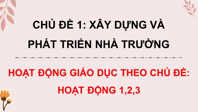 Soạn giáo án điện tử HĐTN 11 KNTT Chủ đề 1: Xây dựng và phát triển nhà trường - Hoạt động 1, 2, 3