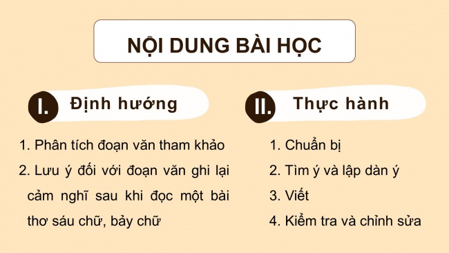 Soạn giáo án điện tử Ngữ văn 8 CD Bài 2 Viết 1: Viết đoạn văn ghi lại cảm nghĩ sau khi đọc một bài thơ sáu chữ, bảy chữ