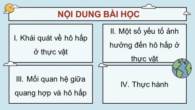 Soạn giáo án điện tử sinh học 11 Cánh diều Bài 5: Hô hấp ở thực vật