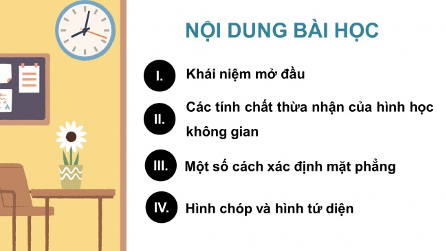 Soạn giáo án điện tử toán 11 Cánh diều Bài 1: Đường thẳng và mặt phẳng trong không gian