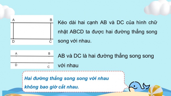 Soạn giáo án điện tử toán 4 CTST Bài 32: Hai đường thẳng song song