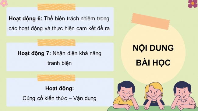 Soạn giáo án điện tử HĐTN 8 CTST (bản 2) Chủ đề 2: Thể hiện trách nhiệm của bản thân - Hoạt động 6, 7