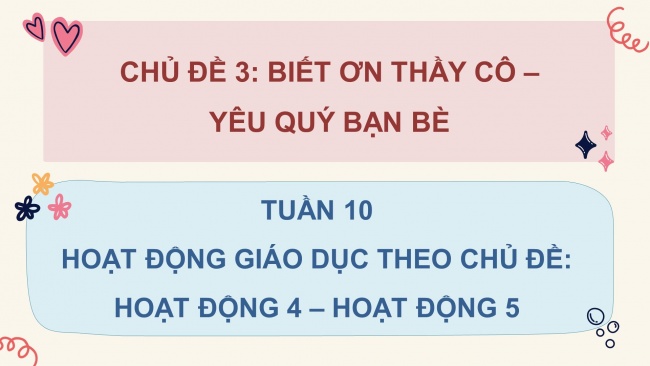 Soạn giáo án điện tử HĐTN 4 CTST bản 1 Chủ đề 3 Tuần 10: HĐGDTCĐ - Hoạt động 4, 5