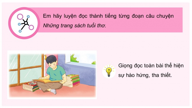 Soạn giáo án điện tử tiếng việt 4 cánh diều Bài 4 Đọc 2: Những trang sách tuổi thơ