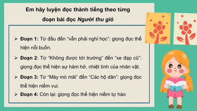 Soạn giáo án điện tử tiếng việt 4 cánh diều Bài 4 Đọc 3: Người thu gió