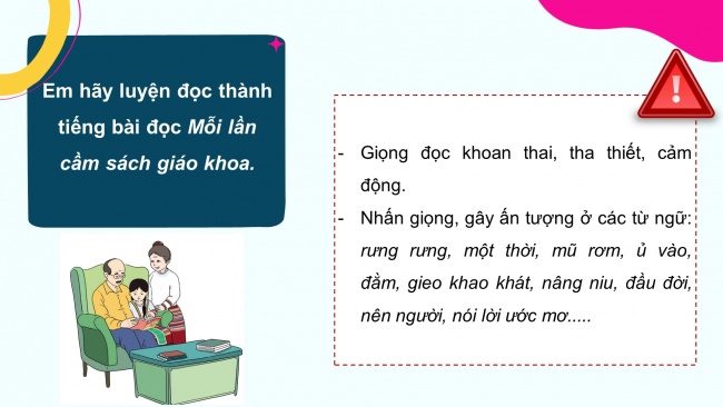 Soạn giáo án điện tử tiếng việt 4 cánh diều Bài 4 Đọc 4: Mỗi lần cầm sách giáo khoa