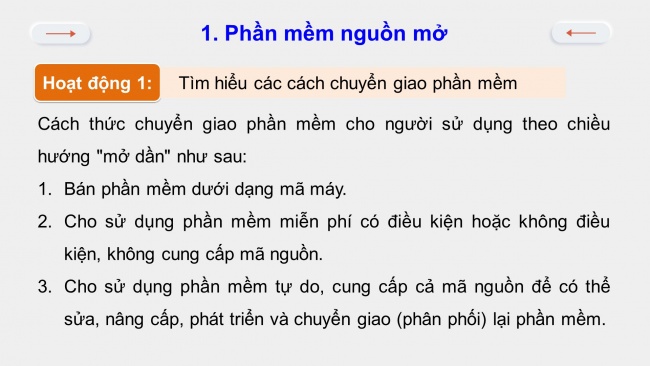 Soạn giáo án điện tử tin học ứng dụng 11 KNTT Bài 3: Phần mềm nguồn mở và phần mềm chạy trên Internet