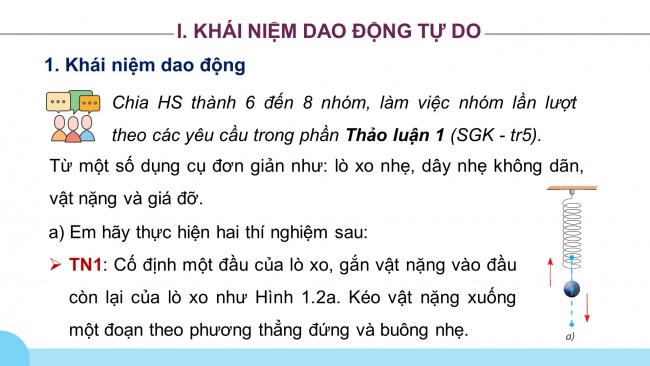 Soạn giáo án điện tử vật lí 11 CTST Bài 1: Mô tả dao động